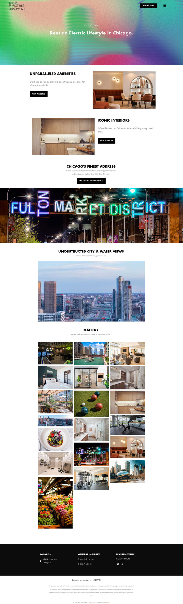 Web Design Vancouver - Theme Website - Full Screen ONNI website